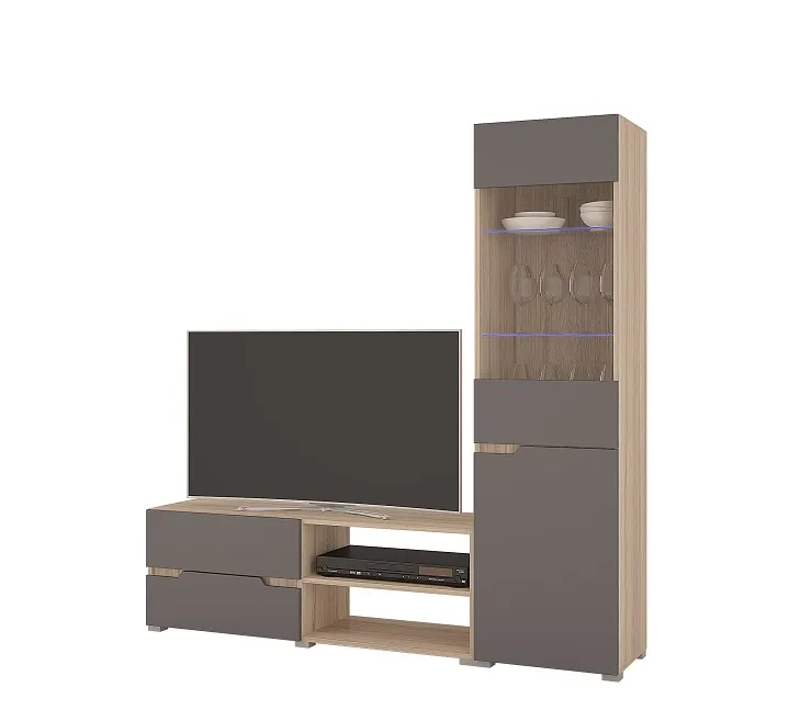 Гостиная Анталия-1 (сонома/графит софт) Гостиная Анталия-1 (сонома/графит софт)