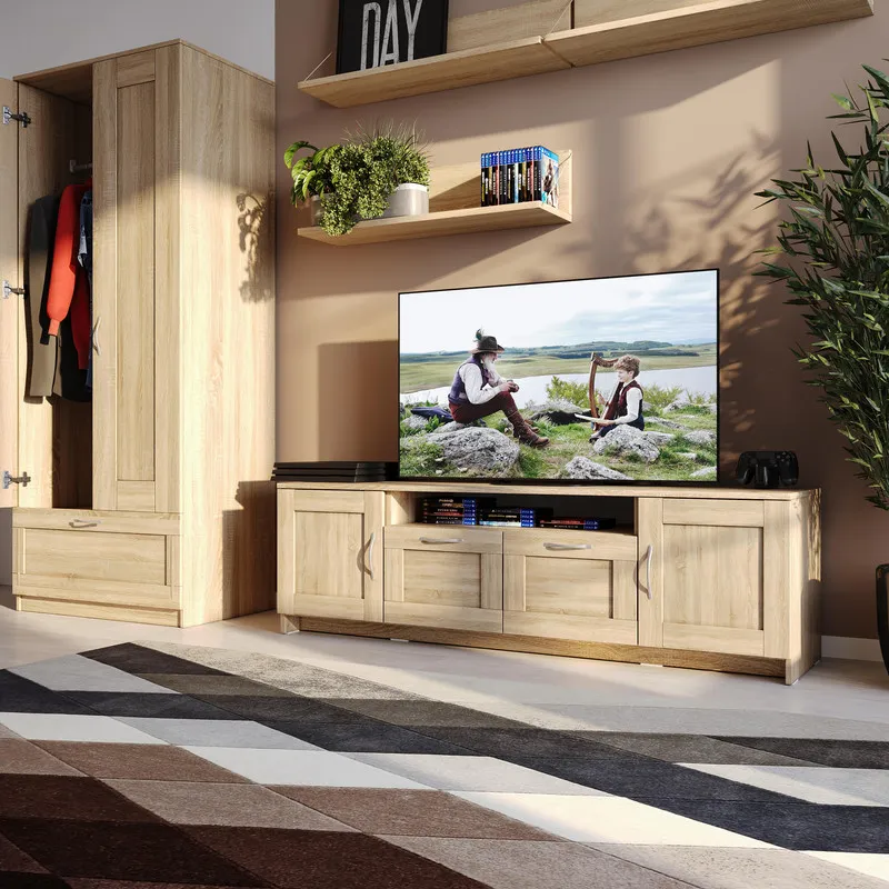 2.02.03.330.3 СИРИУС тумба 2 двери и 2 ящика 156х47 сонома RU