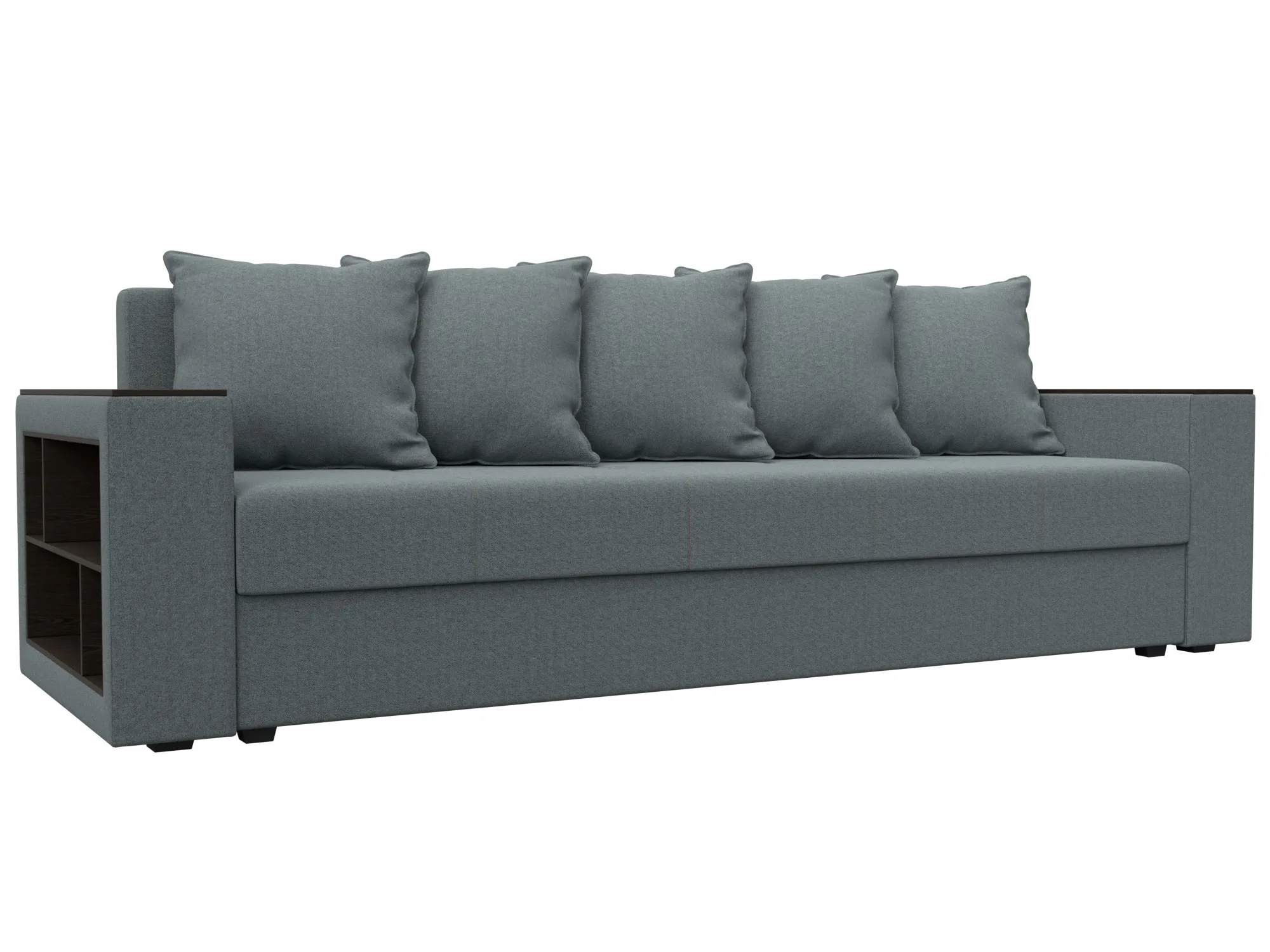 Диван прямой Дубай Лайт полки слева ( Серый )