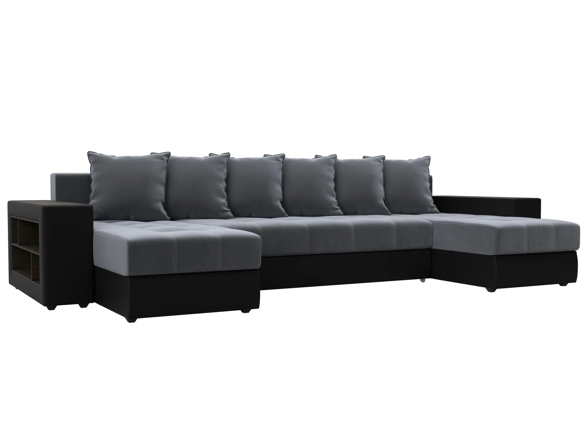 Диван П-образный Дубай полки слева