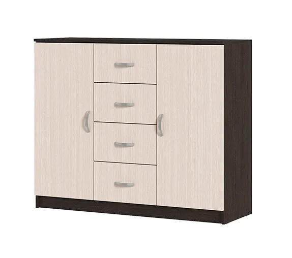 Комод 4 ящика и 2 створки Басса КМ-555 М венге - дуб белфорт Комод 4 ящика и 2 створки Басса КМ-555 М венге - дуб белфорт