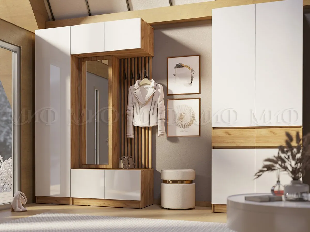 Прихожая Роджина-3 (белый глянец)