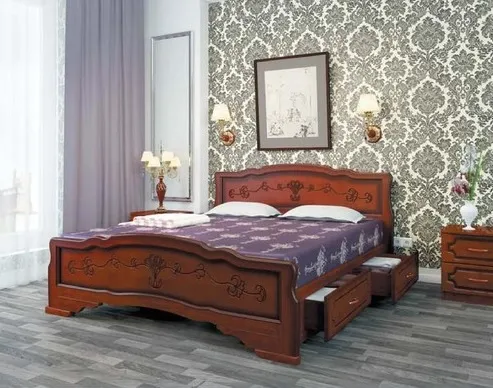 Кровать из массива Карина-6 с ящиками (160*200) Кровать из массива Карина-6 с ящиками (160*200)