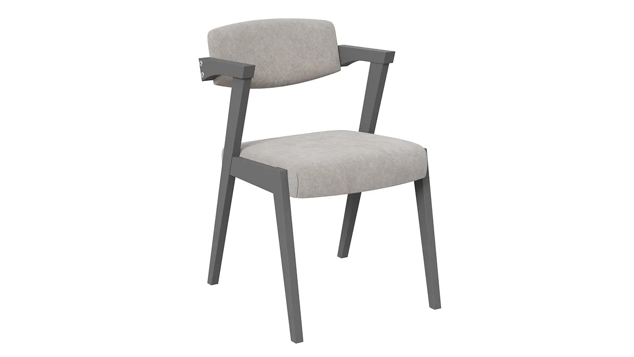 Стул Гонконг 2 - N-242 Графит, тк. №208 Велюр Jercy cream Стул Гонконг 2 - N-242 Графит, тк. №208 Велюр Jercy cream