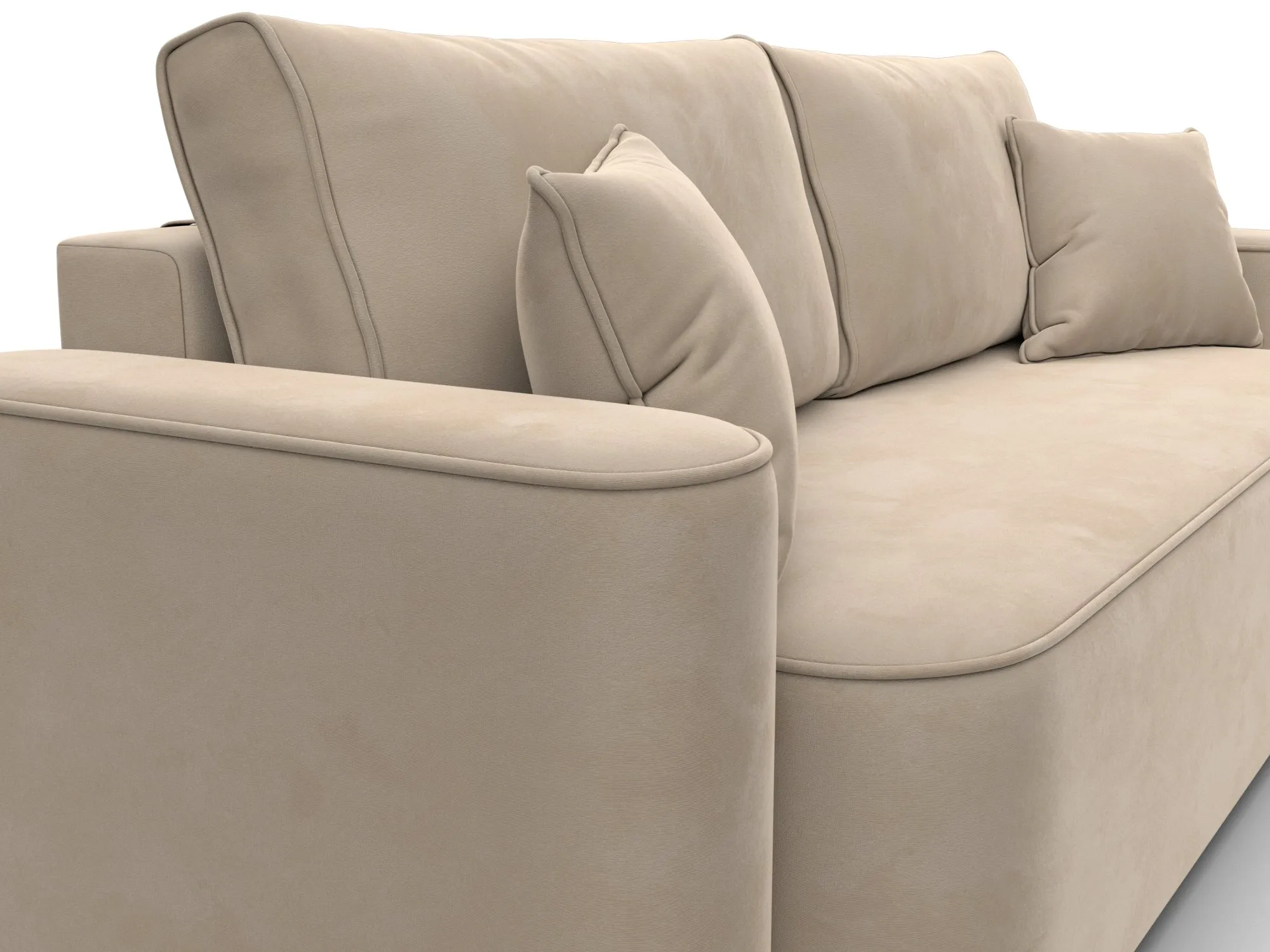 Диван прямой Лига-118 НПБ ( SEVEN 729 бежевый )