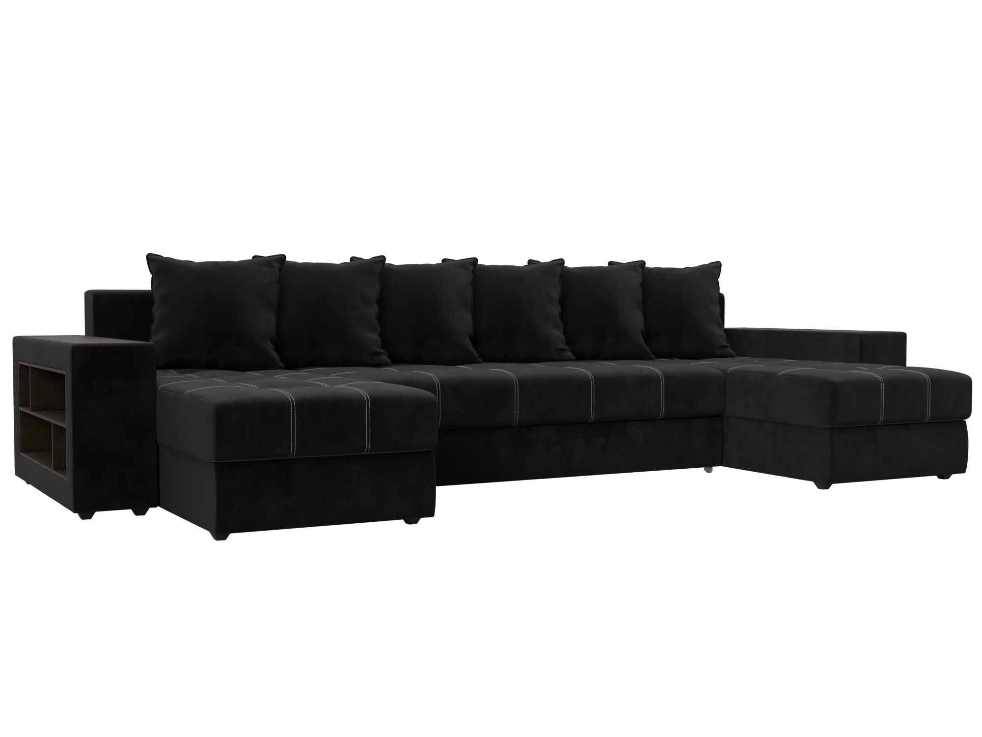 Диван П-образный Дубай полки слева