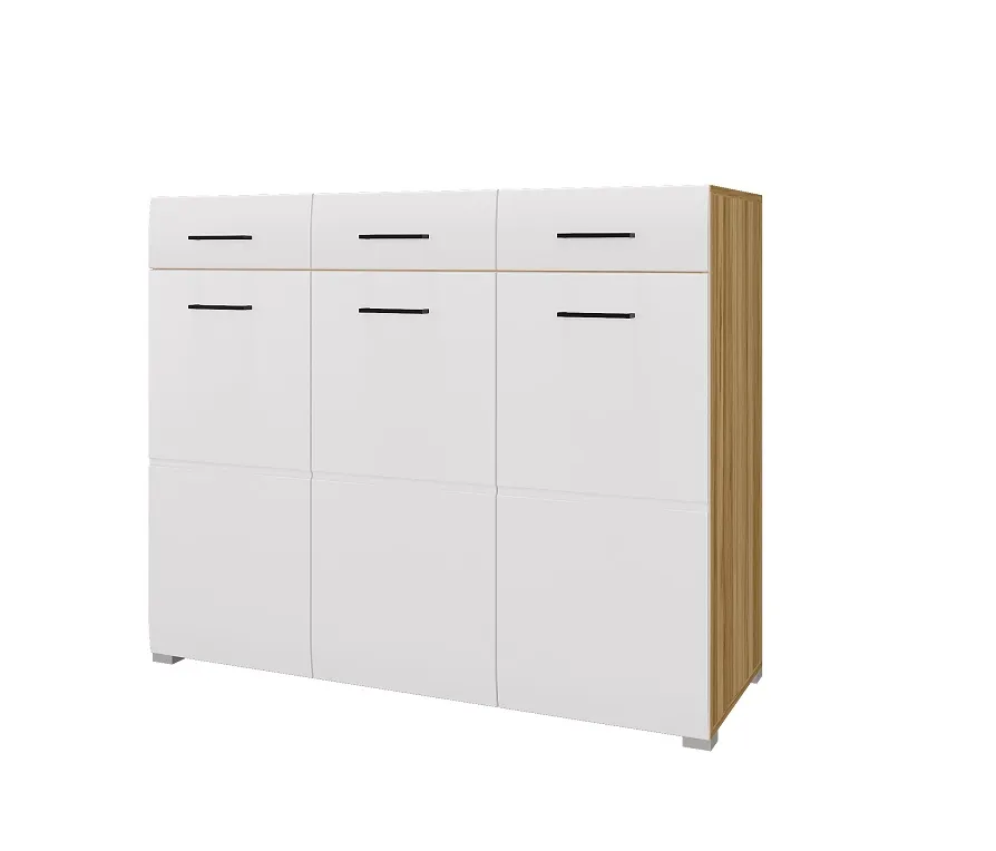 Комод Ненси (дуб золотой/белый глянец)