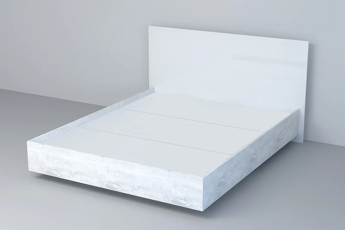 Кровать 031 Эго Бетон Светлый/Белый Глянец (ЛДСП) ЛН 1400х2000 Кровать 031 Эго Бетон Светлый/Белый Глянец (ЛДСП) ЛН 1400х2000
