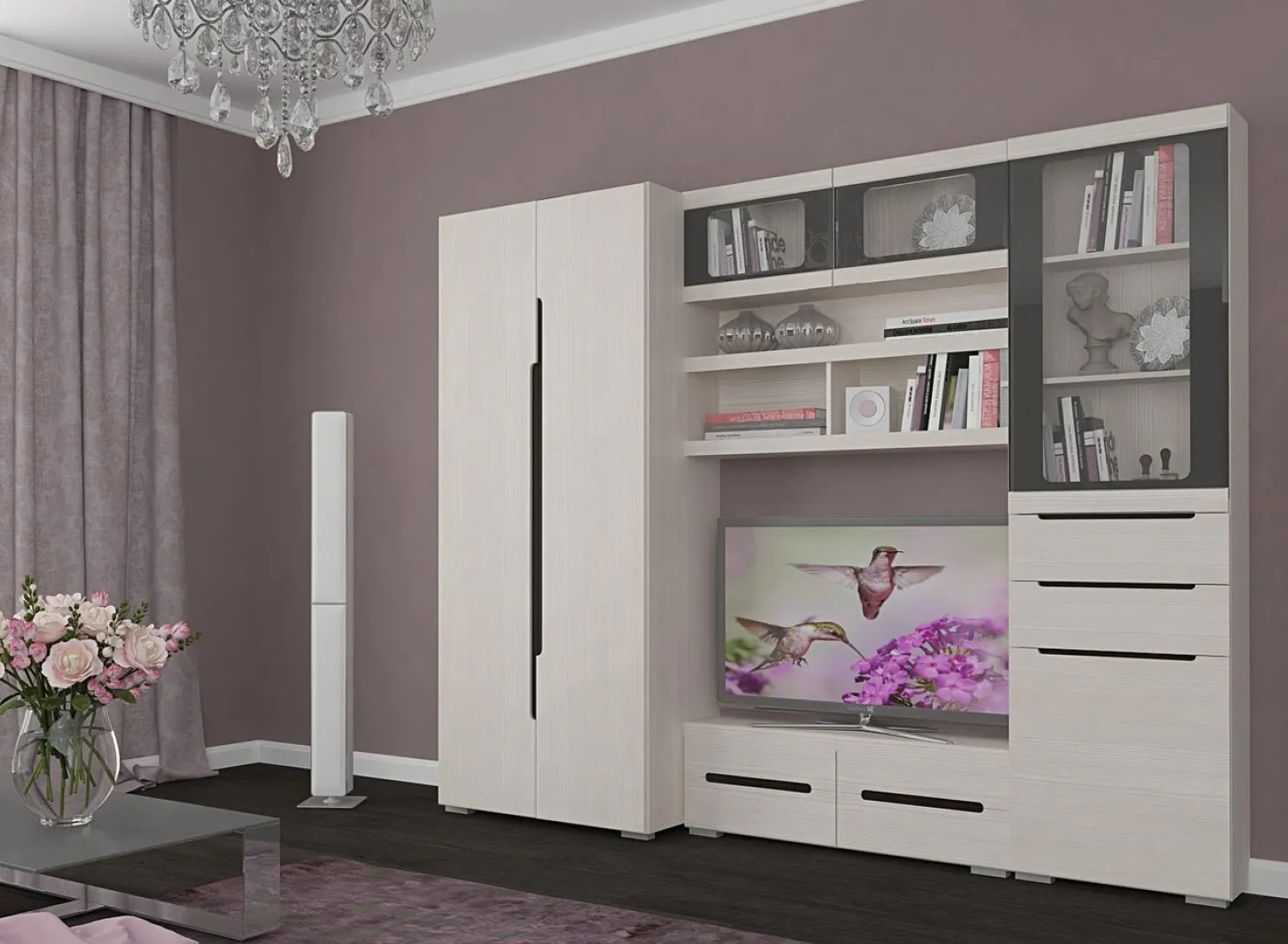 Гостиная Эколь-01 (сандал светлый)