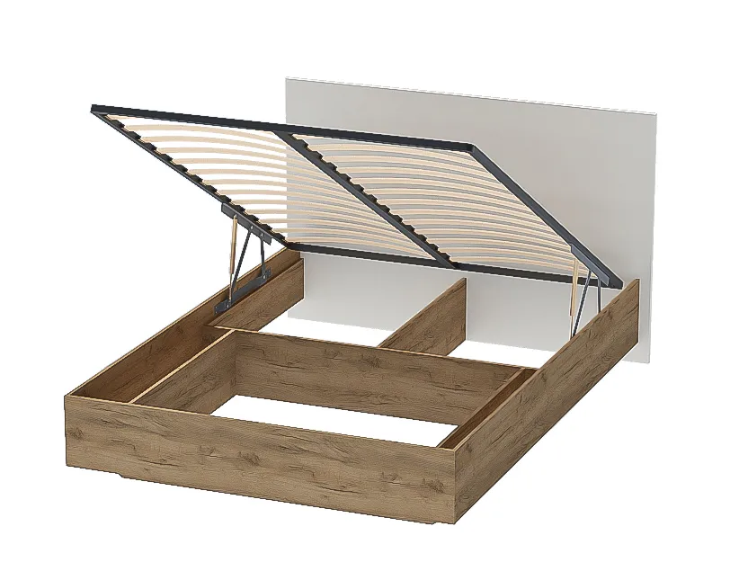 Кровать 1400 Квадро 031 М1 с подъёмным механизмом Миндаль