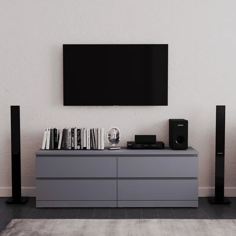 S01071 Варма 4Д комод 160х54х40, серый S01071 Варма 4Д комод 160х54х40, серый