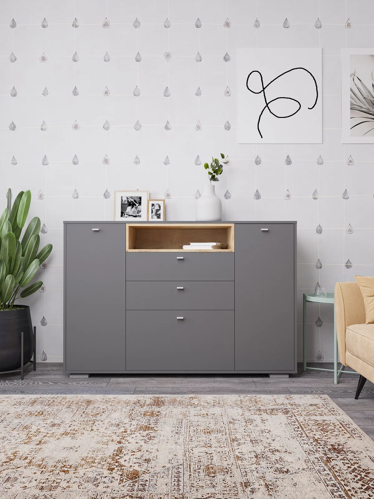 Комод Ланс К-303 графит Комод Ланс К-303 графит