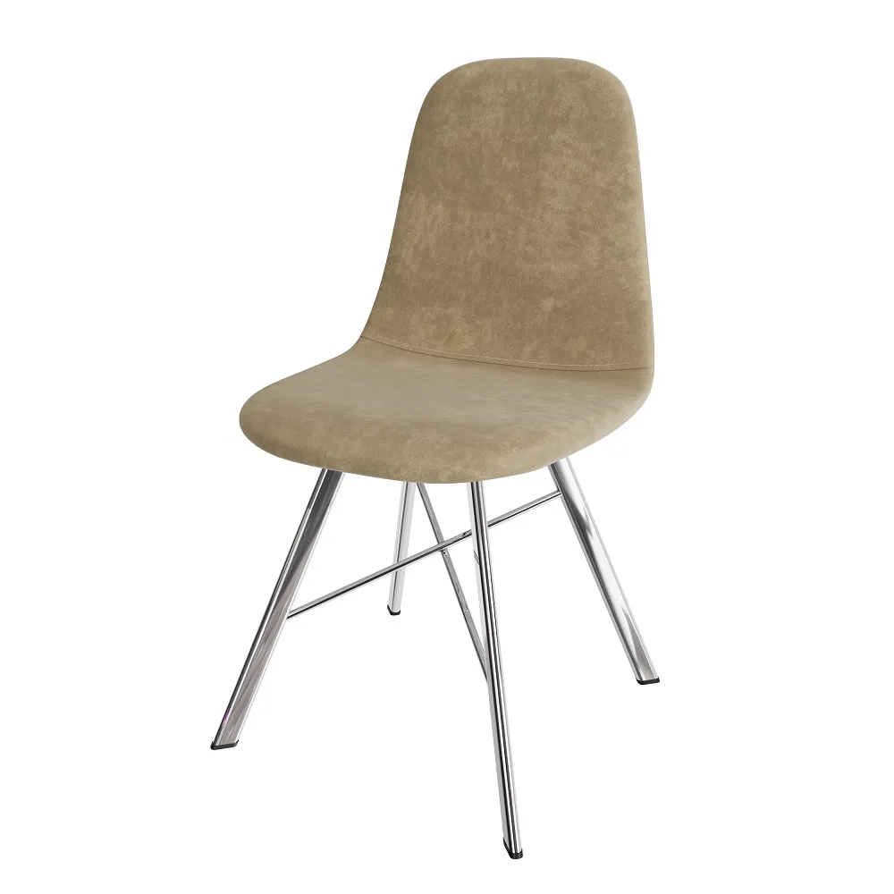 Стул Кассиопея (велюр бежевый, ноги хром) Стул Кассиопея (велюр бежевый, ноги хром)