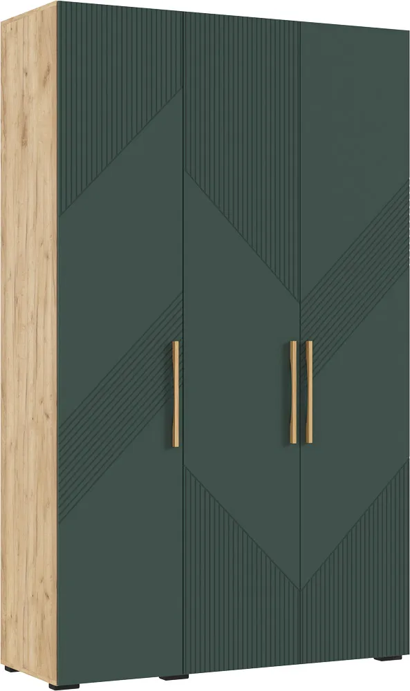 Ирис Шкаф 3-х ств.(1350) (Браш Мени Грин, Дуб Крафт)