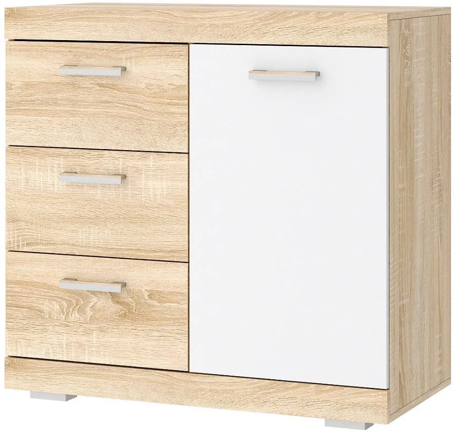 Комод Соната КС-900 1Д Сонома-Белый глянец