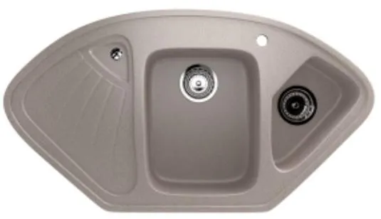 Угловая двухсекционная мойка ULGRAN U-501