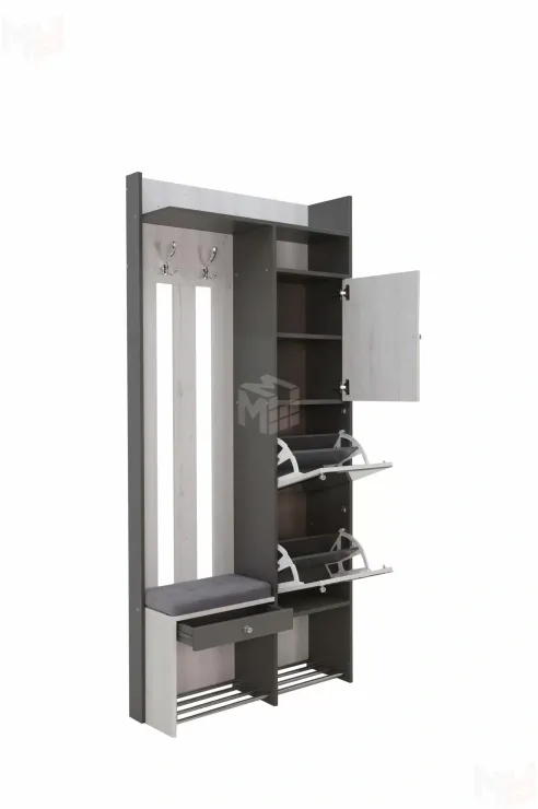 Прихожая Гретта-Эльза 1 Дуб Эльза/Темно-Серый Лофт