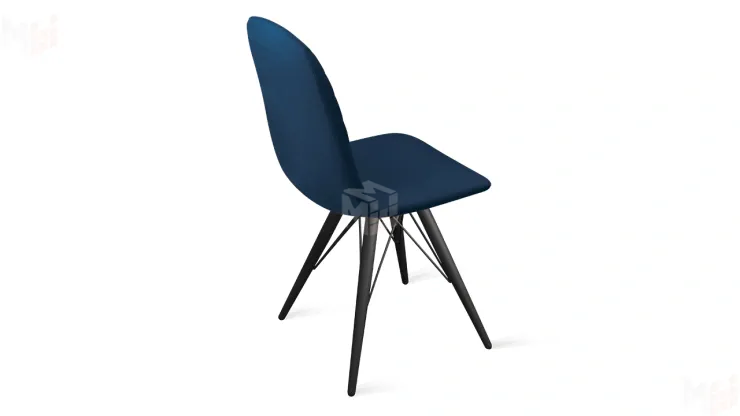 Стул Шерри К3 Черный муар, Велюр Confetti Blue