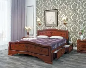 Кровать из массива Карина-6 с ящиками (120*200)
