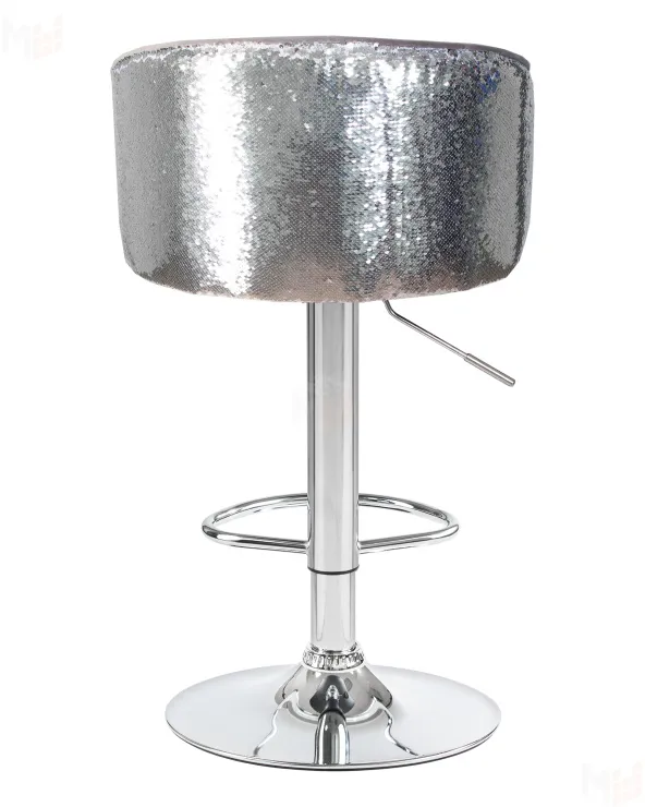 Стул барный DOBRIN DARCY SHINY (серый велюр с серебряными пайетками)