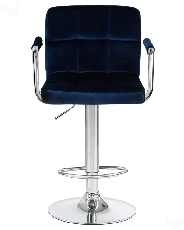 Стул барный DOBRIN KRUGER ARM (синий велюр (MJ9-117))