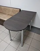 Стол пристенный раскладной 1000/1230*600 (венге), ножки хром Стол пристенный раскладной 1000/1230*600 (венге), ножки хром