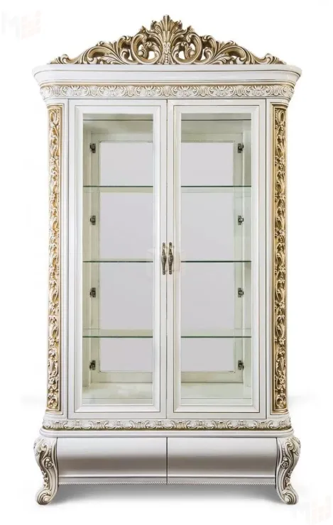 Витрина Алсу 2-ств белый глянец