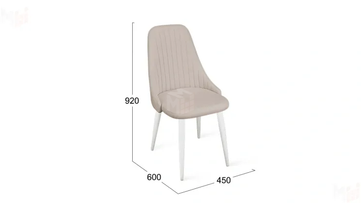 Стул Франк (конус) исп. 2 - ДП2-30 Белый матовый/Микровелюр Catania Ivory (бежевый)