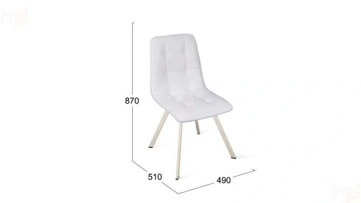 Стул Бруно (паук Т2) Бежевый муар, Кожзам Белый