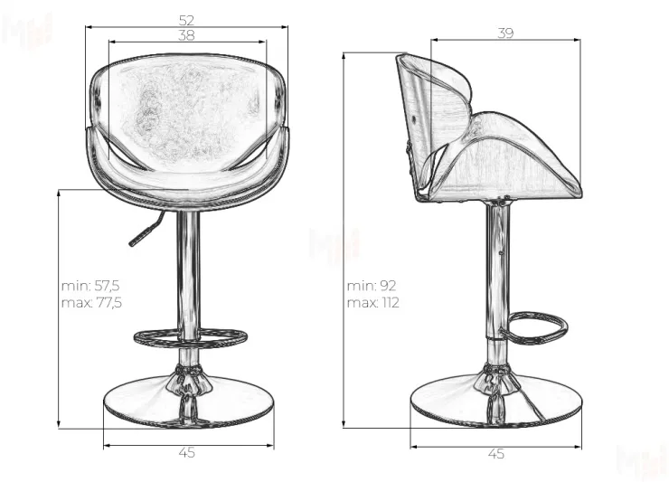 Стул барный DOBRIN KARTER (коричневое дерево, кремовый)