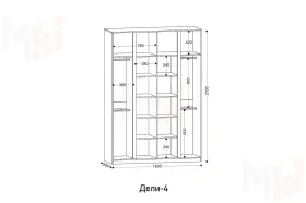 Шкаф 4-х створчатый Дэли 4 Винтерберг