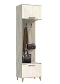 Прихожая Ирис Шкаф с вешалками Кашемир/Дуб Крафт серый