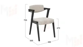 Стул Гонконг 2 - N-242 Черное дерево, тк. №208 Велюр Jercy cream