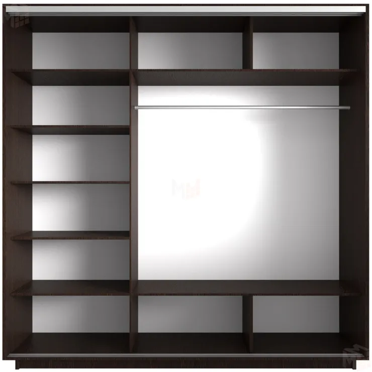 Шкаф-купе Экспресс трио (2 зеркала) 2100 Венге