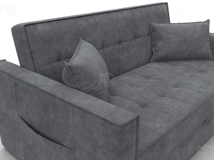 Диван прямой Лига-104 (140) ( BRUT 16 темно-серый )