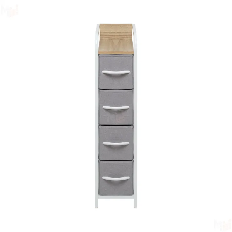 Комод Leset Ноа 4 ящ. узкий (Белый/Светло-серый/Клён) Комод Leset Ноа 4 ящ. узкий (Белый/Светло-серый/Клён)