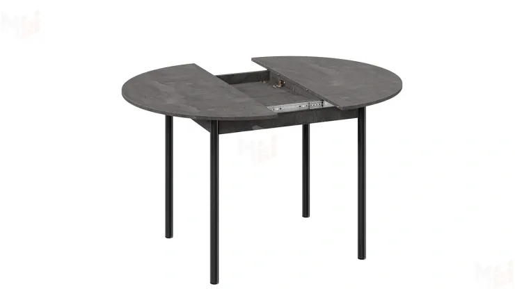 Стол обеденный раздвижной Терра Черный, Железный камень