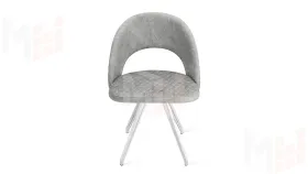 Стул Гэтсби К4 Белый матовый, Велюр Wellmart Silver