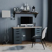 S01170 Ингар 2/55 стол письменный 140x75x55, дуб беленый/серо-бирюзовый S01170 Ингар 2/55 стол письменный 140x75x55, дуб беленый/серо-бирюзовый