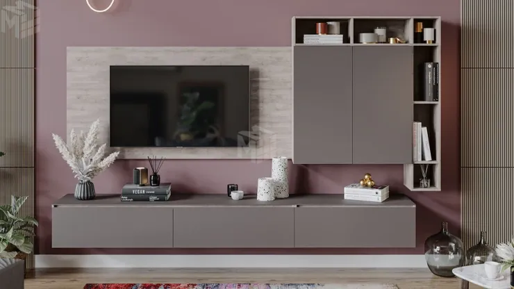 Гостиная Глосс №9 -  ГН 319.09 Баттл Рок, Стекло Светлый Stone(St)