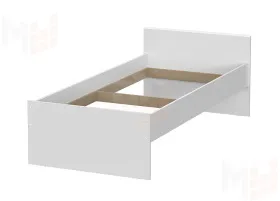 Кровать одинарная (0,9 x 2,0)  Токио Белый текстурный