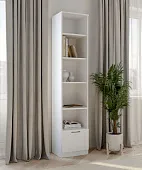 2.02.07.130.1 СИРИУС стеллаж 1 ящик 39х190 белый RU