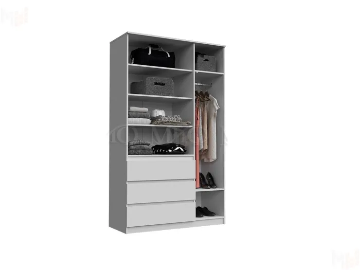 Шкаф Челси 1200 с антресолью, белый