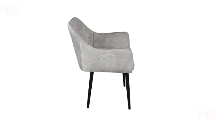 Стул Chester Т6 Черный муар Велюр V004 светло-серый