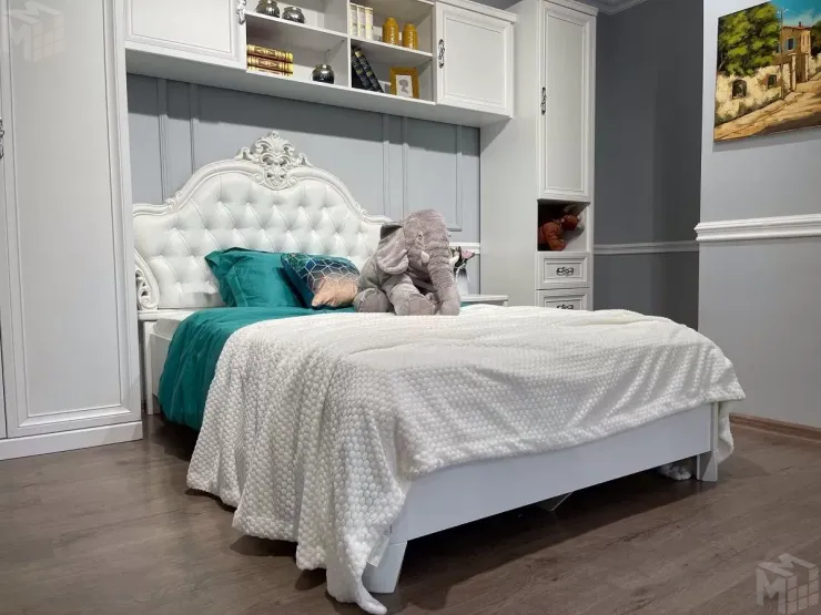 Детская кровать Мишель 120х200 см белый матовый Детская кровать Мишель 120х200 см белый матовый