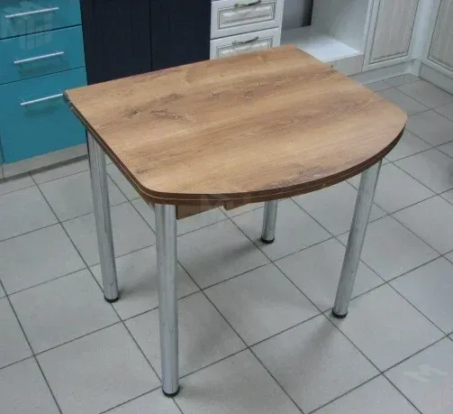 Стол Евро поворотно-раскладной с ящиком 780*590 (орех тёмный), ножки хром Стол Евро поворотно-раскладной с ящиком 780*590 (орех тёмный), ножки хром