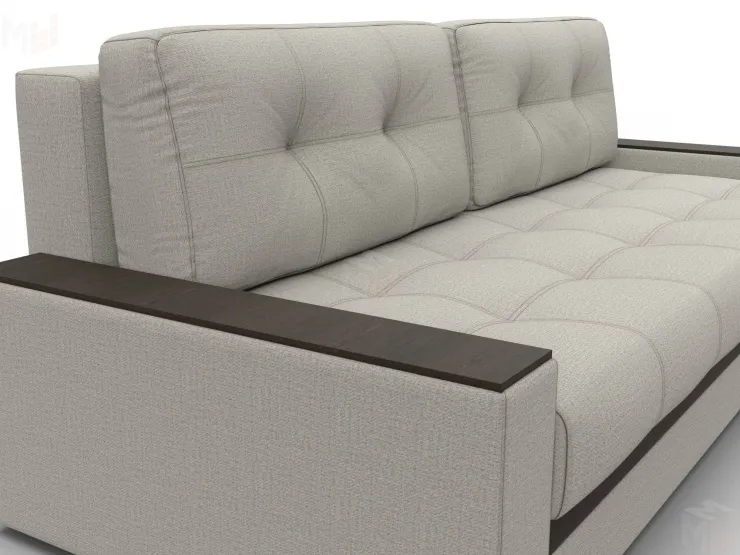 Диван прямой с декором Лига-096 НПБ ( Амур 02 Бежевый;Коричневый )