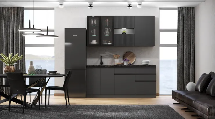 Кухонный гарнитур Техно-6 2,0 (графит софт)