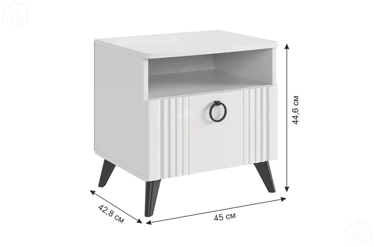 Тумба прикроватная Ева  белое дерево/белый матовый Тумба прикроватная Ева  белое дерево/белый матовый