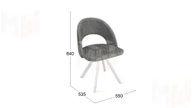 Стул Гэтсби К2 Белый матовый, Велюр Wellmart Graphite